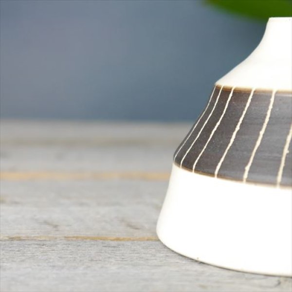 画像7: 美濃焼/伸光窯/ホワイト＆ビター/ライスボウル/ライン/Φ11.5X7.5 (7)