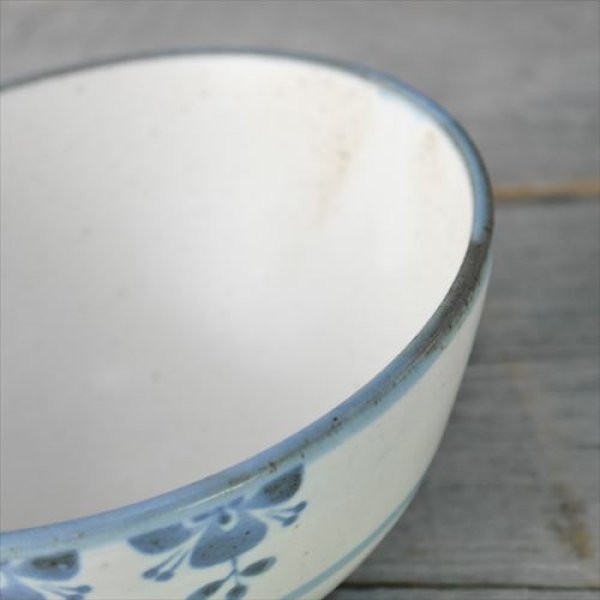画像2: 美濃焼/伸光窯/ローズマリー/ボウル/ブルー白マット/Φ16X8 (2)