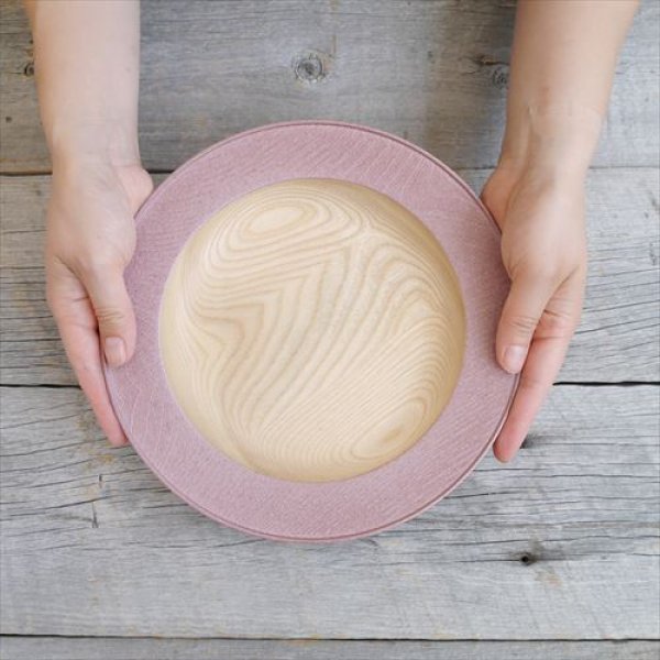 画像10: 山中漆器/浅田漆器工芸/うつろい/うつろいウッドプレート/シルキーピンク/Φ24 X H3.5 (10)