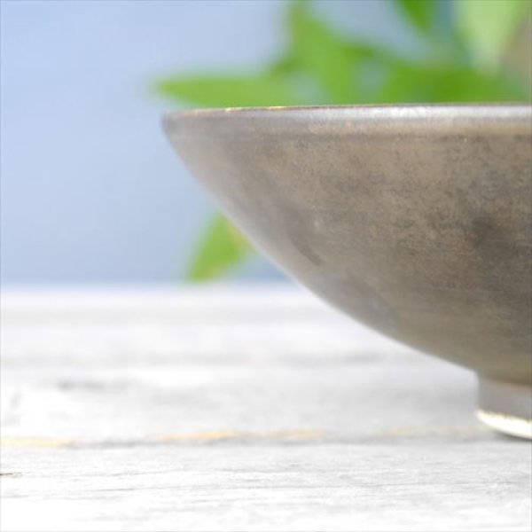 画像4: 大分・別府/器舎扇歩/六寸平鉢/茶/Φ19ｘH6.5 (4)