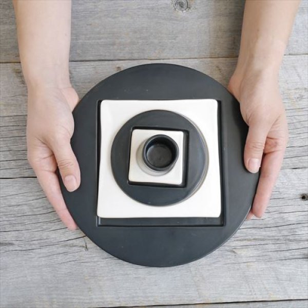 画像5: 二本松萬古焼/井上窯/IRIKOセット角/白〜黒/ (5)