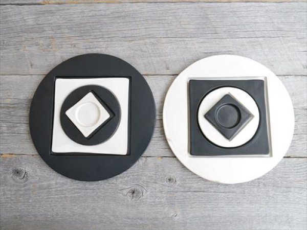 画像4: 二本松萬古焼/井上窯/IRIKOセット丸/黒〜白/ (4)