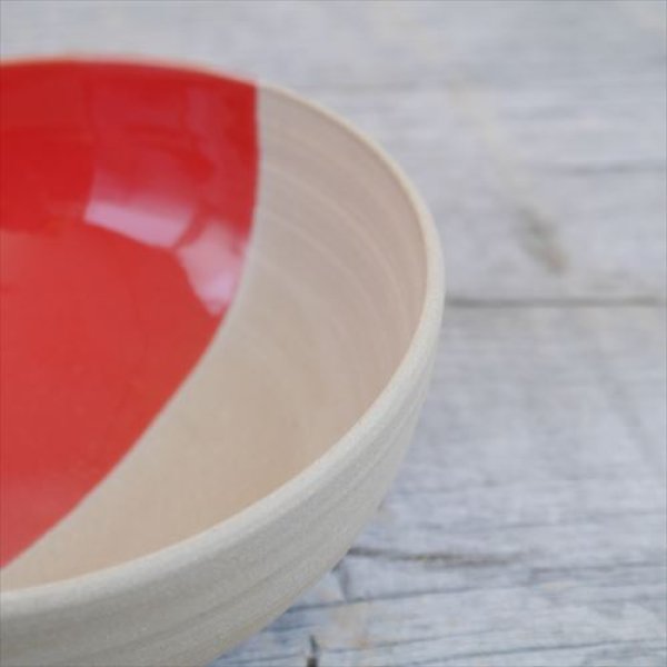 画像5: 二本松萬古焼/井上窯/三色の小鉢/赤/Φ12.5 X H5.5 (5)