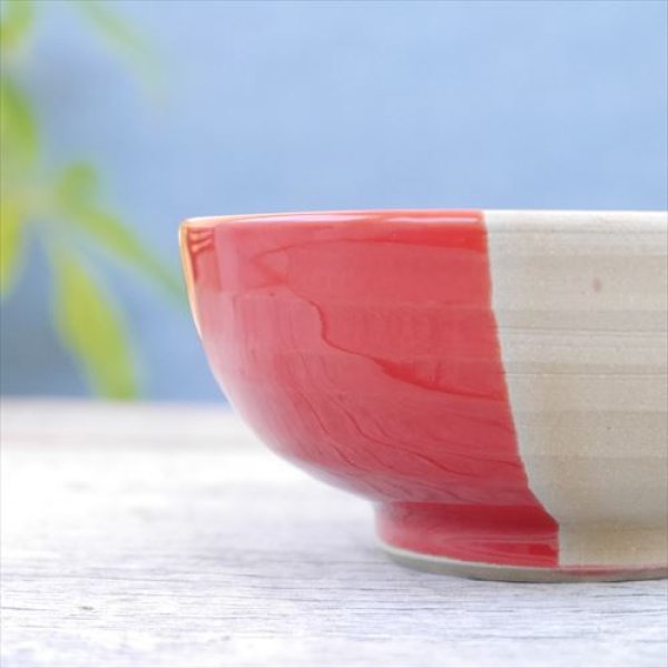 画像6: 二本松萬古焼/井上窯/三色の小鉢/赤/Φ12.5 X H5.5 (6)