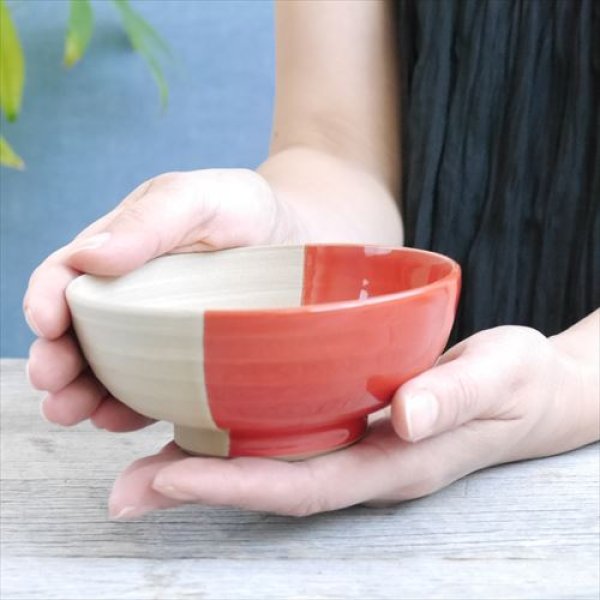 画像12: 二本松萬古焼/井上窯/三色の小鉢/赤/Φ12.5 X H5.5 (12)