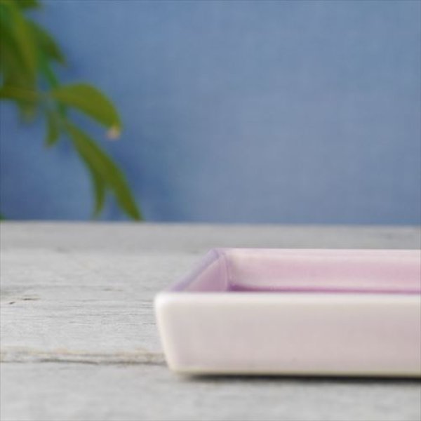 画像3: 京焼/松岡平安楽堂/麻の葉角皿　小/紫釉/12.5 X 12.5 X 2 (3)