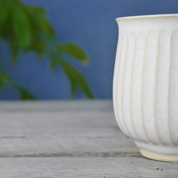 画像3: 京焼/松岡平安楽堂/鎬　マグカップ/チタン結晶釉/Φ8X H8.5 (3)