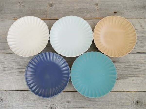 画像11: 瀬戸焼/青組（ao gumi）/花皿 (M)　（5個セット）【4色】/ぎんはく/みずはだ/こいあい/くじゃくあお/Φ16 X H3 (11)