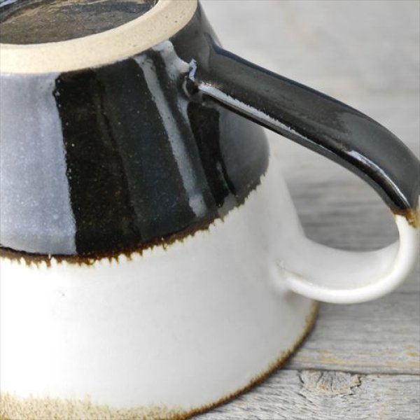 画像6: 益子焼/浅野秋児/バイカラーコーヒーカップ/白　黒/約9.5×Ｈ約8.4 (6)