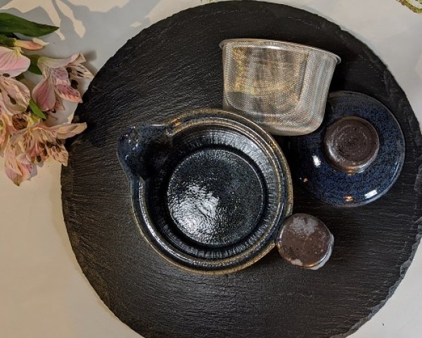 画像4: 美濃焼/広口ポット　藍（アミ付）/10.5×11.5　400ｃｃ） (4)