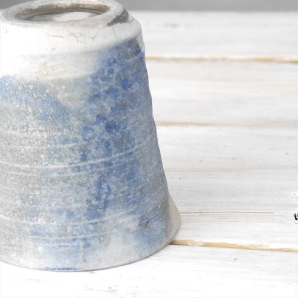 画像6: 笠間焼/あじさい工房/燻し銀彩焼酎カップ/ブルー/Φ9×H9 (6)