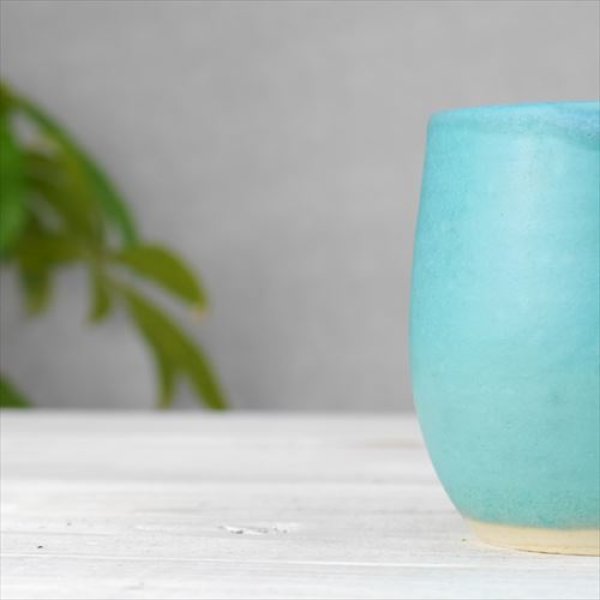 画像3: 笠間焼/あじさい工房/トルコ青マグカップ/ブルー/Φ9×H9 (3)