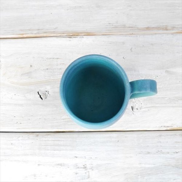 画像4: 笠間焼/あじさい工房/トルコ青マグカップ/ブルー/Φ9×H9 (4)