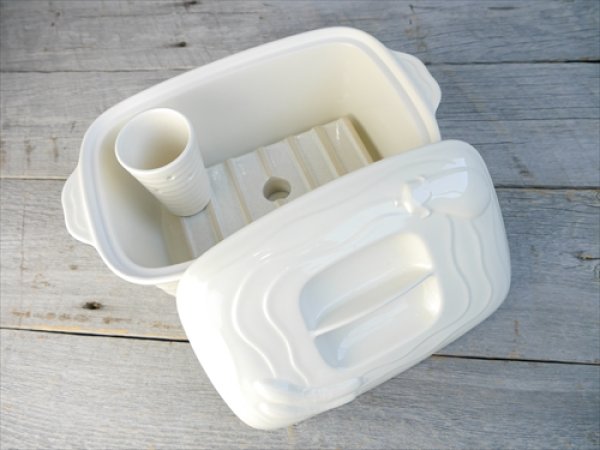 画像7: 三重/四日市萬古焼/千陶千賀陶器/ぬか床容器セット/白/27ｘ17 X H13 (7)