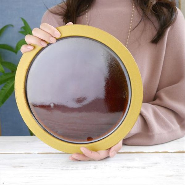 画像8: 信楽焼/ヤマ庄陶器/Deepbreath 11inch plate【4色】/ホワイト/ブラック/キャラメル/スカーレット/Φ28 X H2 (8)