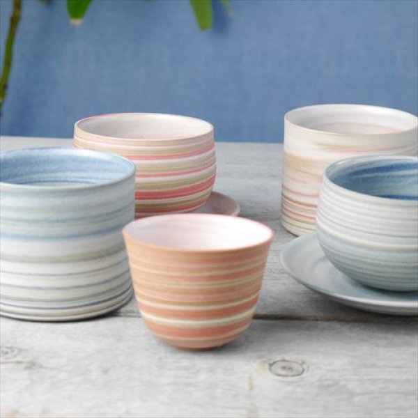 画像17: 丹波立杭焼/千代市陶房/清水万佐年/marbleフリーカップ/ブルー/ピンク/Φ8.5 X H6 (17)